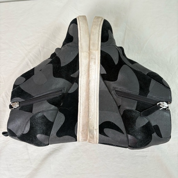 LINEA PAOLO Felicia Leather Platform Wedge Sneaker Bootie camo ankle boot 8 - Picture 3 of 12